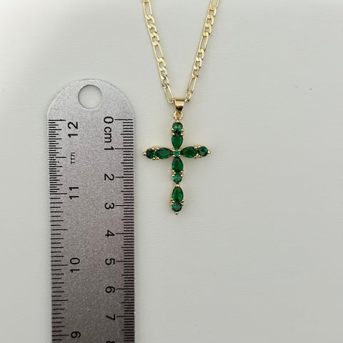 Green Cross Necklace 022