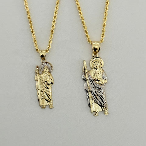 10k Gold San Judas Pendant Two tones