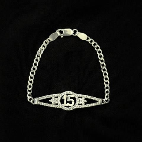 925 Silver 15 años bracelet - quinceañera - 15 years