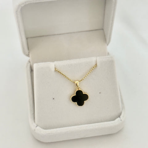 Gold plated Black Clover Necklace