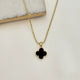 Gold plated Black Clover Necklace