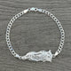 925 Silver Virgencita Bracelet 7” or 8” long Curb or Figaro Link