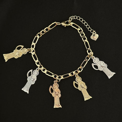 Figaro Santa Muerte Charm Bracelet 01