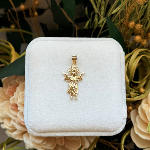 14k Real Gold Divino Nino Jesus Pendant 1193