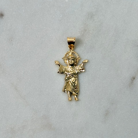 14k Real Gold Divino Nino Jesus Pendant 1193