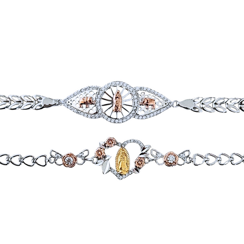 Virgencita bracelet rhodium plated two styles