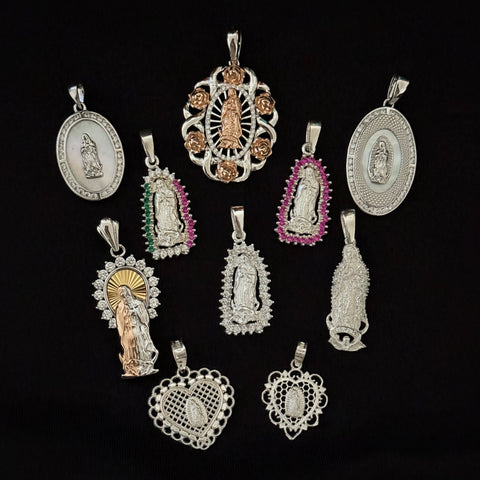 925 Silver Virgen Pendant (1pc)