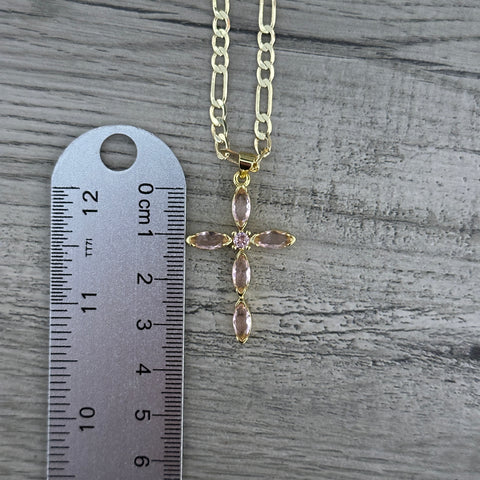 Pink Cross Necklace 06