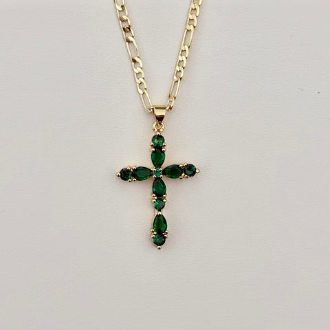 Green Cross Necklace 022