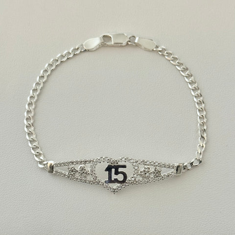 925 Silver 15 años bracelet - quinceañera - 15 years