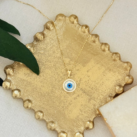 14k Gold Evil Eye Pendant 0010