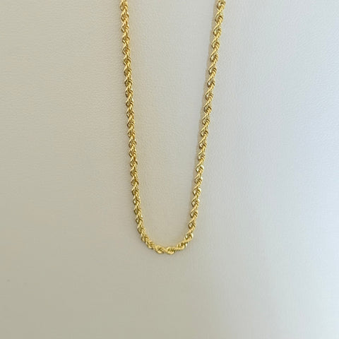 10k Gold Hollow Rope Chain 2MM