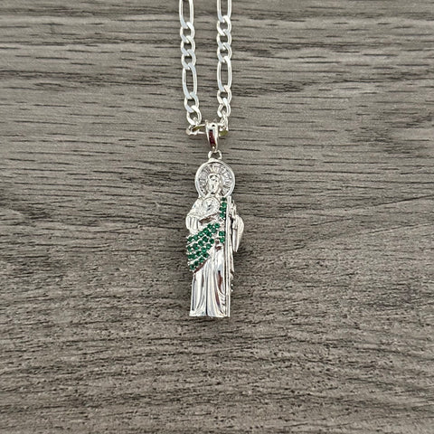 Silver San Judas Necklace 017