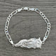 925 Silver Virgencita Bracelet 7” or 8” long Curb or Figaro Link