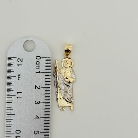 10k Gold San Judas Pendant Two tones