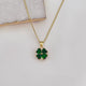 Gold plated Green Clover Necklace