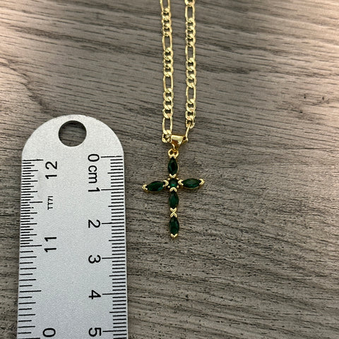 Green Cross Necklace 020