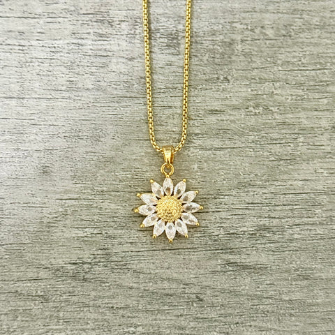 Gold plated Sunflower Necklace