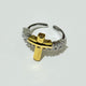 Adjustable Cross Ring silver gold