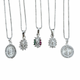 925 Silver Small pendant necklaces - 1MM chain San Judas and Virgen