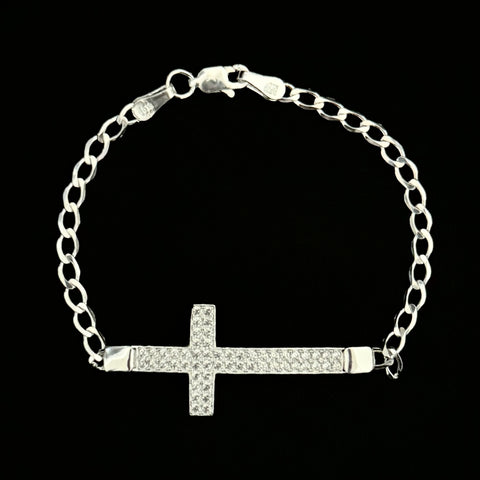 925 Silver Cross Fancy Bracelet