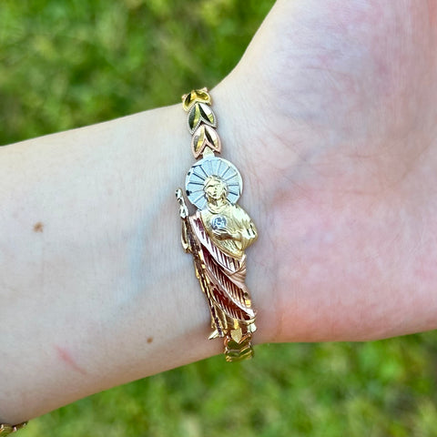 14k Solid Gold San Judas bracelet