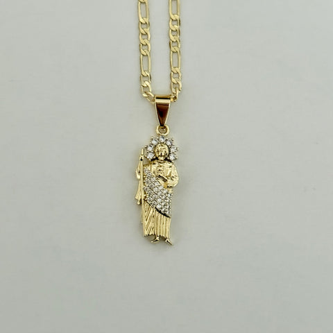 White San Judas Necklace 027