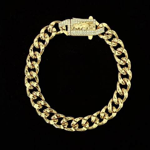 Cuban San Judas bracelet 7.5” long