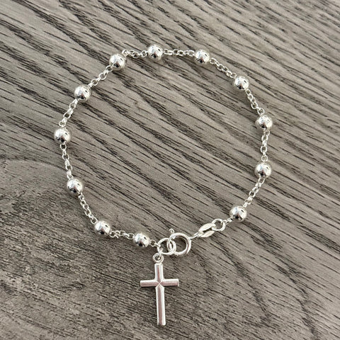 Silver Rosary Bracelet