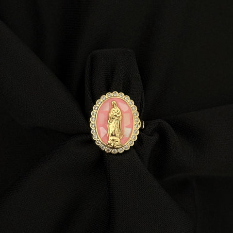 Adjustable Virgencita Ring 010 white or pink