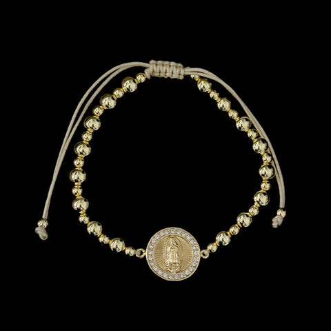 Adjustable Golden Virgencita Bracelet 013