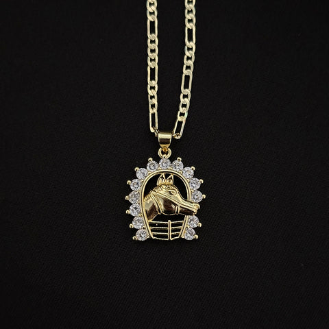 Gold Plated Horse Necklace 04