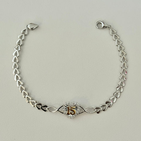 925 Silver 15 años bracelet - quinceañera - 15 years