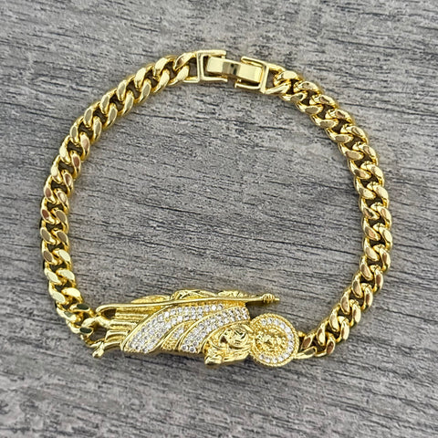 Cuban San Judas bracelet 7.5” long