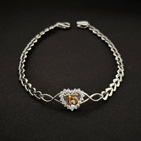 925 Silver 15 años bracelet - quinceañera - 15 years