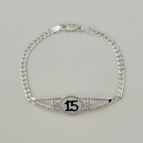 925 Silver 15 años bracelet - quinceañera - 15 years