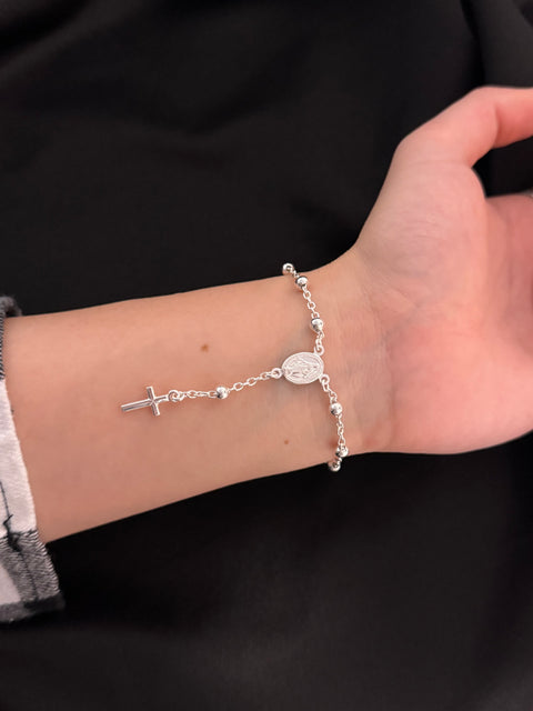 Silver Rosary Bracelet