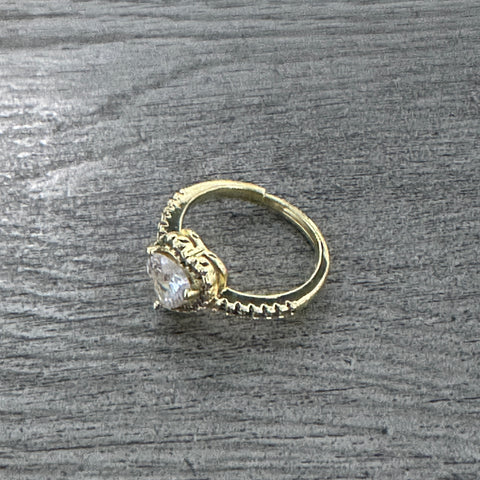 Adjustable Crystal Heart Ring 01