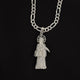 XL 925 Silver Santa Muerte Necklace