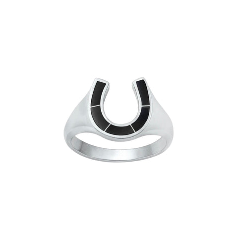 925 Silver Horseshoe Ring 06