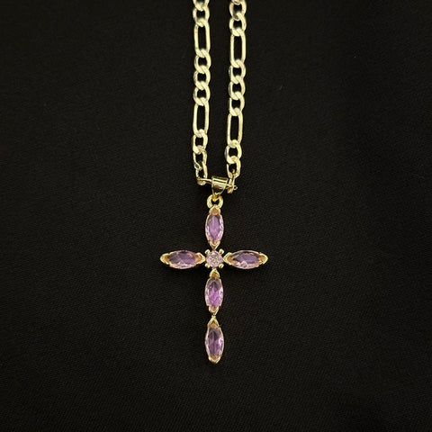 Pink Cross Necklace 06