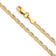 14k Solid Gold Chain 2MM 0487