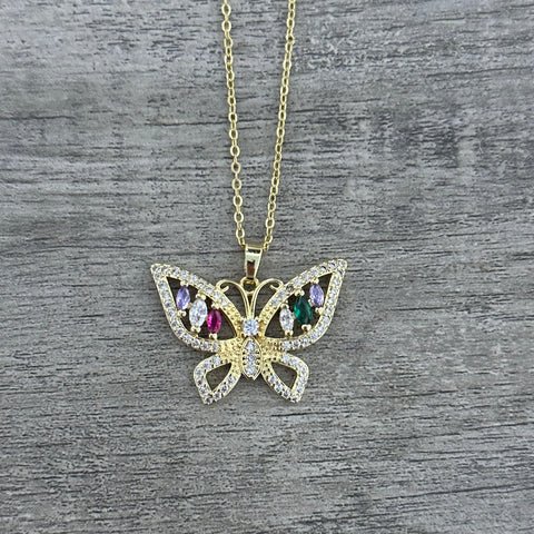 Multicolor Butterfly Necklace 09