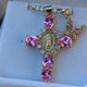 Pink Cross Charm Necklace 035