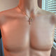 Pink Cross Charm Necklace 036