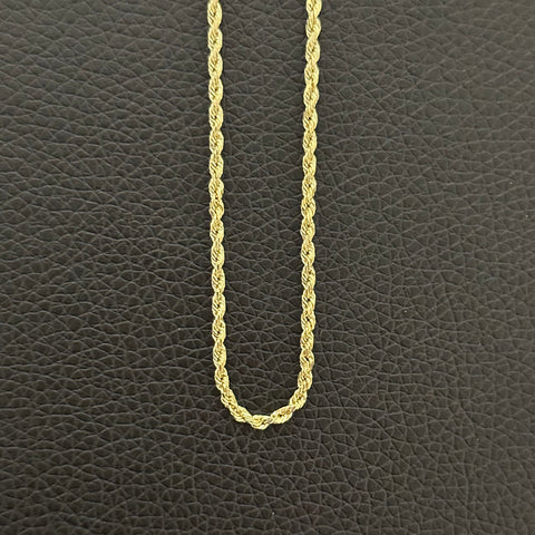 10k Gold Solid Rope Chain 2MM