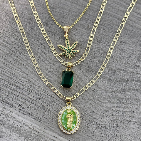 Green Necklaces Set