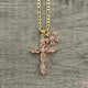 Pink Cross Charm Necklace 036
