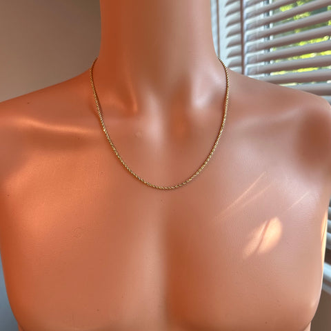 10k Gold  Hollow Rope Chain 2MM