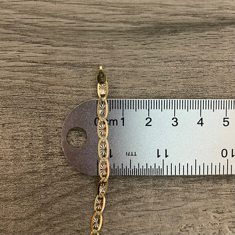 14k Gold Three Tone Bracelet Diamond Cut 4MM 042